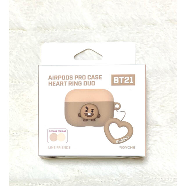 防弾少年団(BTS)(ボウダンショウネンダン)のBT21 BTS AirPods proケース SHOOKY ハートリング スマホ/家電/カメラのオーディオ機器(ヘッドフォン/イヤフォン)の商品写真