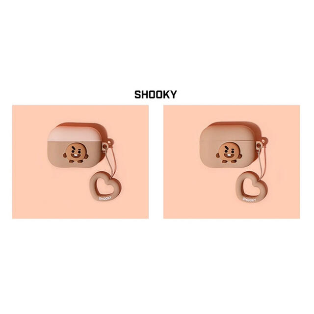 防弾少年団(BTS)(ボウダンショウネンダン)のBT21 BTS AirPods proケース SHOOKY ハートリング スマホ/家電/カメラのオーディオ機器(ヘッドフォン/イヤフォン)の商品写真