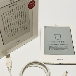 動作確認済み 楽天 Rakuten kobo touch シルバー　初期化済み(電子ブックリーダー)