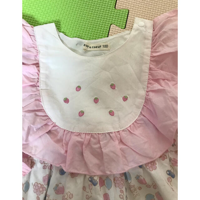 coeur a coeur(クーラクール)のクーラクール　いちごワンピース セット キッズ/ベビー/マタニティのキッズ服女の子用(90cm~)(ワンピース)の商品写真