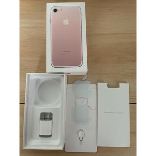 アイフォーン(iPhone)の【極美品】iPhone7 32GB SIMフリー　純正　ローズゴールド(スマートフォン本体)