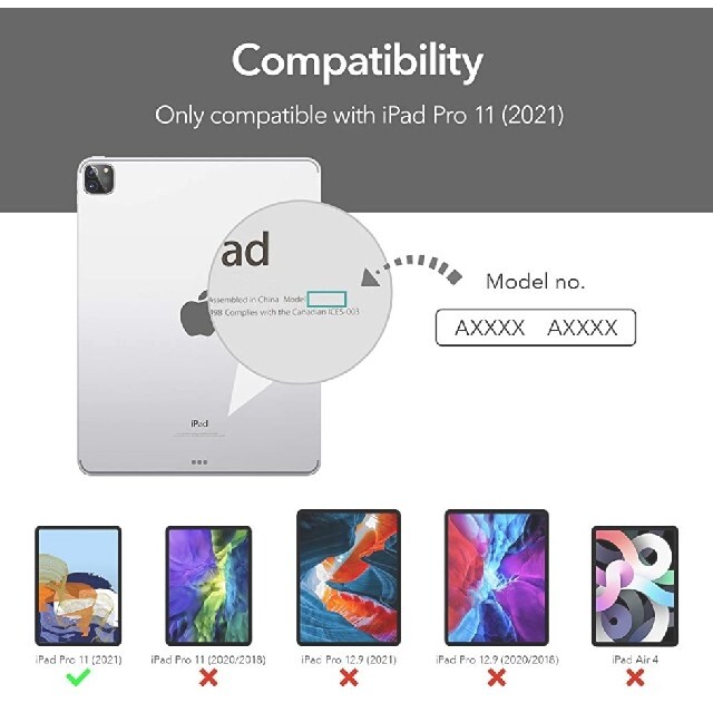 ESR iPad Pro 11 ケース 2021用 半透明 スマホ/家電/カメラのスマホアクセサリー(iPadケース)の商品写真