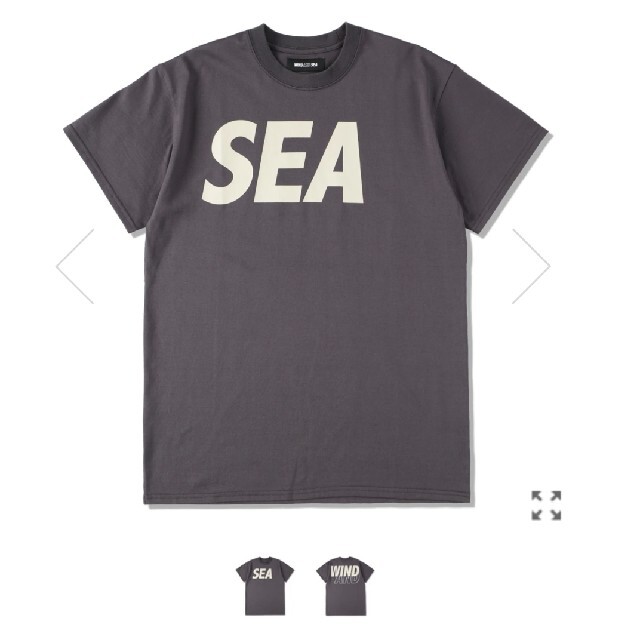 SEA(シー)のウィンダンシー Tシャツ チャコール CHARCOAL-BEIGE メンズのトップス(Tシャツ/カットソー(半袖/袖なし))の商品写真