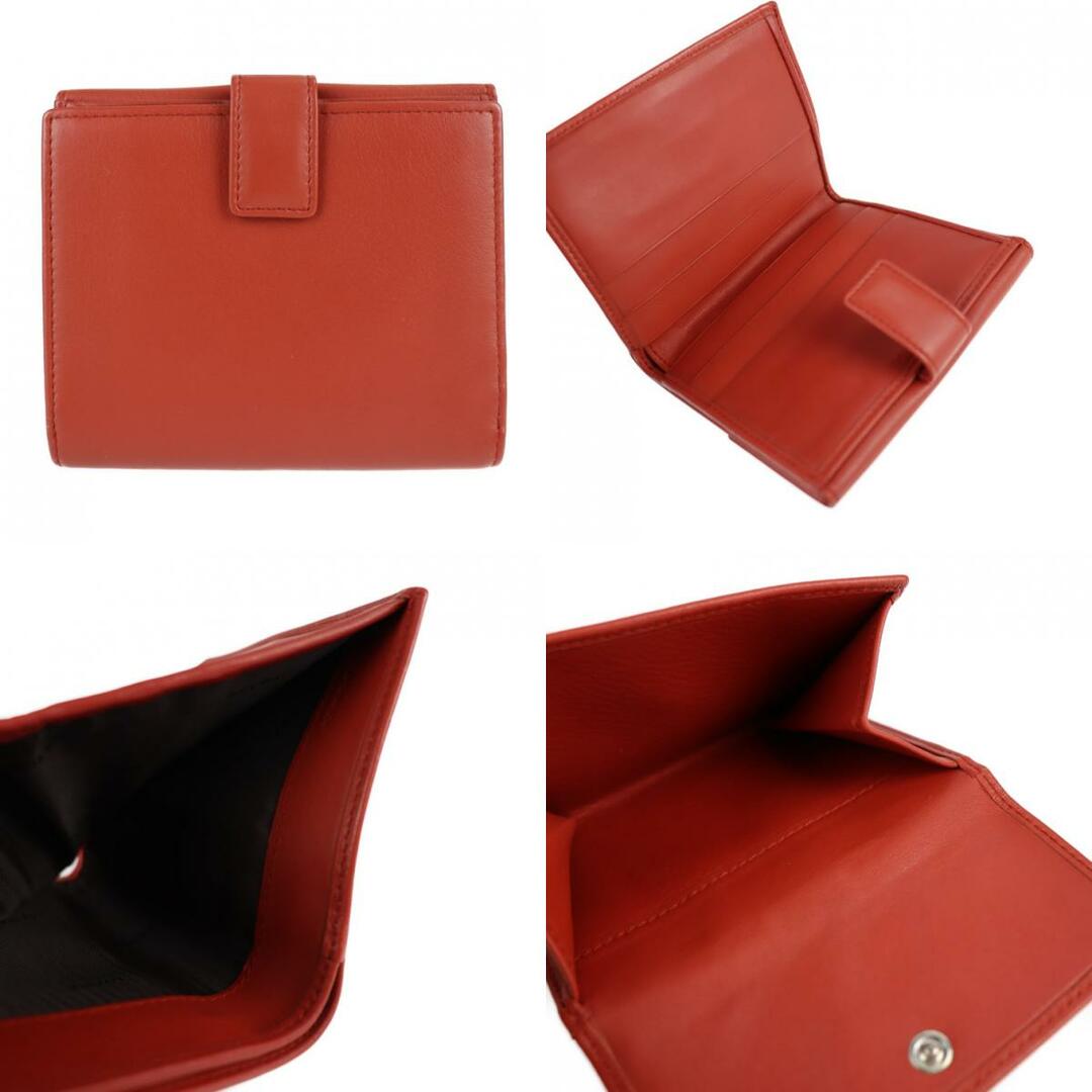 LOEWE ロエベ 二つ折り財布 レザー レンガ色系 Wホック 【本物保証