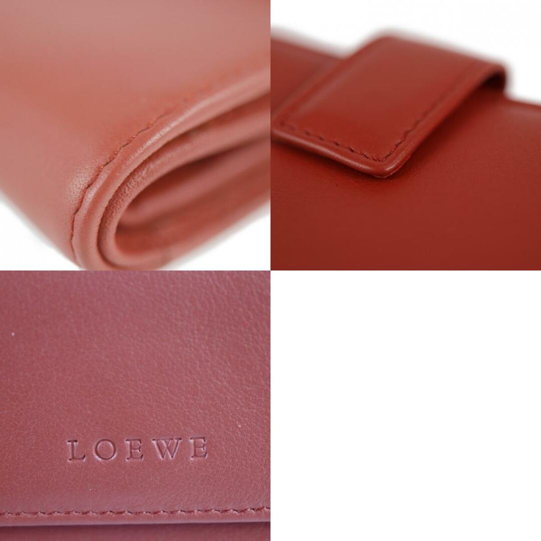 LOEWE ロエベ 二つ折り財布 レザー レンガ色系 Wホック 【本物保証