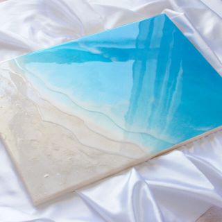 ビックパネル　海のアートパネル　A2 大型　レジンアート　オーシャンレジンアート(アート/写真)