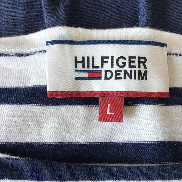 TOMMY HILFIGER(トミーヒルフィガー)のHILFIGER DENIM ボーダーTシャツ デカロゴ　TOMMY L トミー メンズのトップス(Tシャツ/カットソー(半袖/袖なし))の商品写真