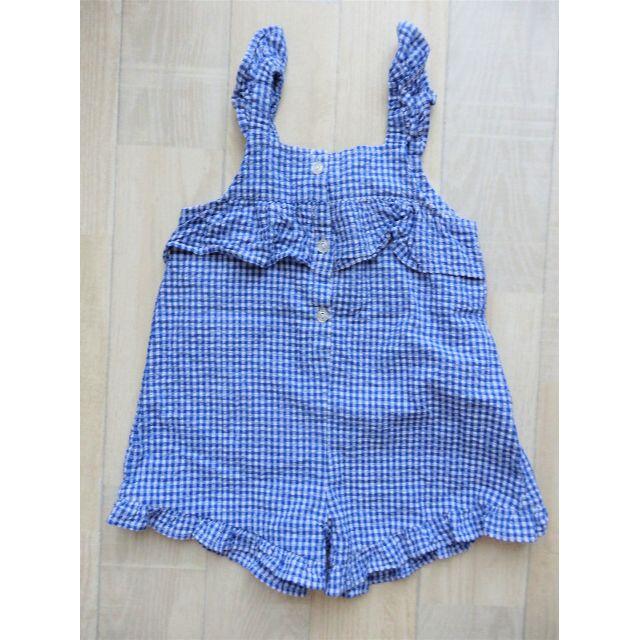 未使用　チェックのカバーオール キッズ/ベビー/マタニティのキッズ服女の子用(90cm~)(その他)の商品写真