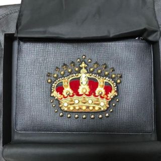 ドルチェアンドガッバーナ(DOLCE&GABBANA)の【新品】定価11万　ドルチェ&ガッバーナ 王冠パッチ　クラッチバッグ(セカンドバッグ/クラッチバッグ)