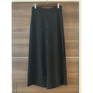 ザラ(ZARA)のZARA ドット　ハイウエストパンツ　ブラック　M(カジュアルパンツ)