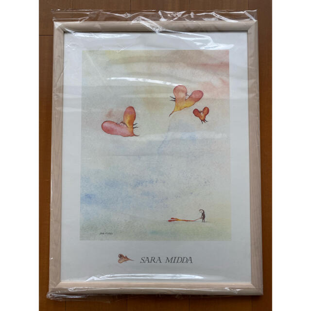 【未使用】SARA MIDDA「Flying Heart」アート ポスター インテリア/住まい/日用品のインテリア小物(フォトフレーム)の商品写真