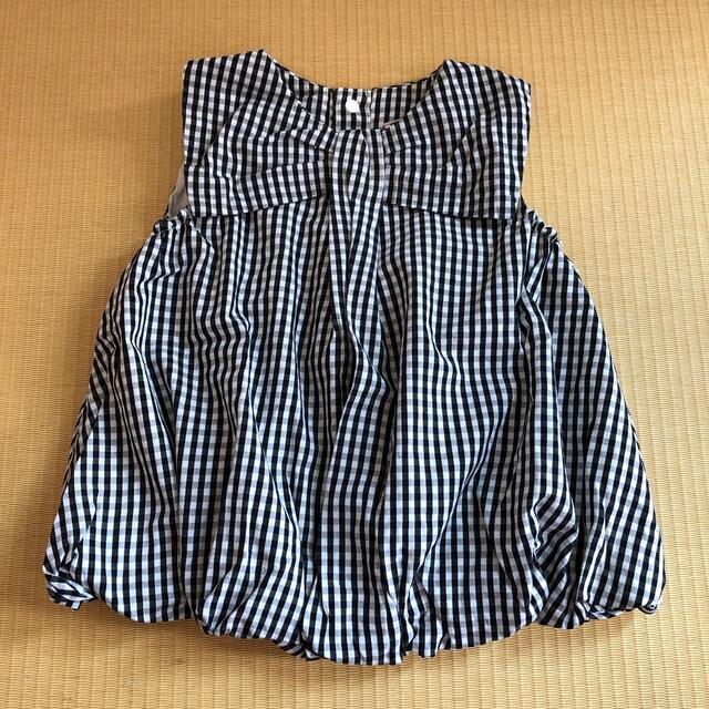 petit main(プティマイン)のギンガムチェックバルーンチュニック　80㎝ キッズ/ベビー/マタニティのベビー服(~85cm)(シャツ/カットソー)の商品写真