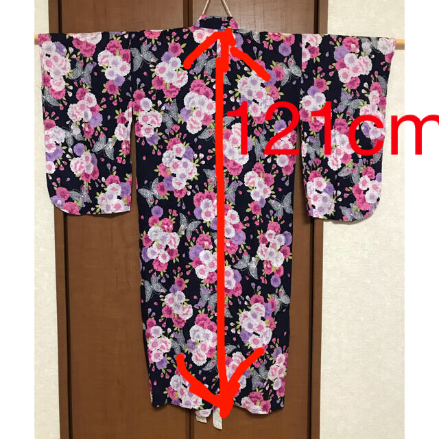 浴衣　女の子　110 帯込み キッズ/ベビー/マタニティのキッズ服女の子用(90cm~)(甚平/浴衣)の商品写真