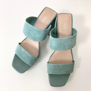 ザラ(ZARA)の【ZARA】レザープラットフォームハイヒールサンダル(サンダル)