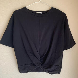 ユニクロ(UNIQLO)のGU ジーユー Tシャツ カットソー トップス 黒 Sサイズ(Tシャツ(半袖/袖なし))