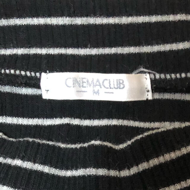 CINEMA CLUB(シネマクラブ)の【激カワ】❤CINEMA CLUB❤ ボーダーカットソー Tシャツ 黒 白〈M〉 レディースのトップス(シャツ/ブラウス(長袖/七分))の商品写真