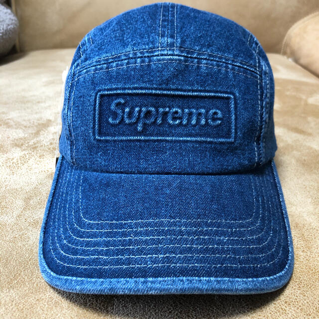 新品supreme Embossed Denim Camp Capシュプリーム