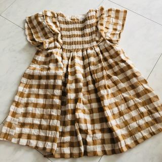 ザラキッズ(ZARA KIDS)のmemechin様チェック　フリル　ワンピース　104(ワンピース)