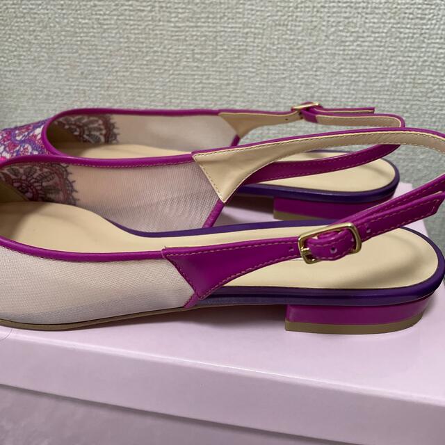 DIANA(ダイアナ)のダイアナDIANA 24.0バックストラップ　ピンク刺繍チュール レディースの靴/シューズ(ハイヒール/パンプス)の商品写真