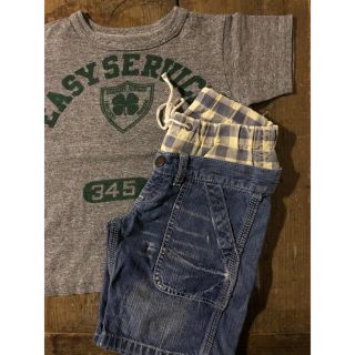 デニムダンガリー(DENIM DUNGAREE)のDDクローバーTee,ゴッサムデニムショートパンツ　110(Tシャツ/カットソー)