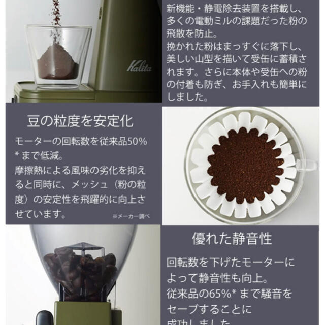 CARITA(カリタ)の新品未開封 Kalita カリタ ネクストG  電動コーヒーミル ホワイト スマホ/家電/カメラの調理家電(電動式コーヒーミル)の商品写真