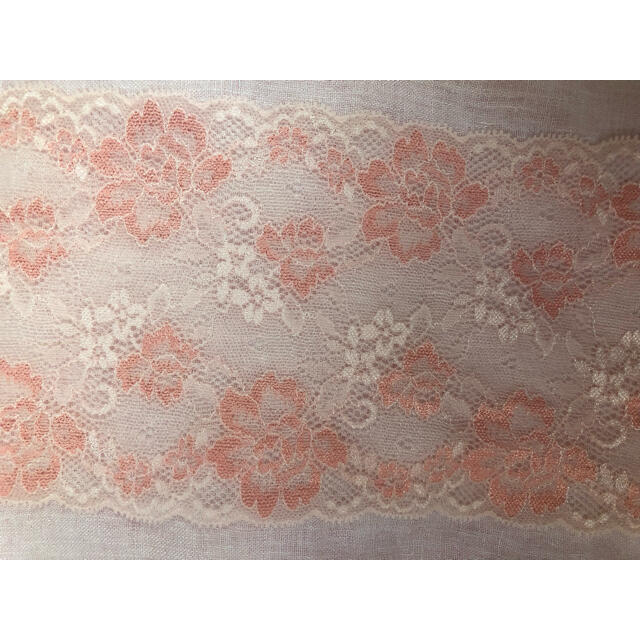 薔薇柄ストレッチレース　ピンク系 ハンドメイドの素材/材料(生地/糸)の商品写真