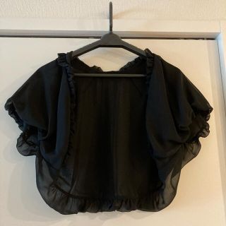 レストローズ(L'EST ROSE)の【美品】レストローズ　ボレロ　黒　ブラック　結婚式　披露宴　二次会(ボレロ)