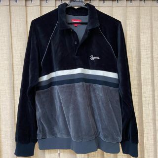 シュプリーム(Supreme)のSupreme Stripe Velour Raglan L/S Polo(ポロシャツ)