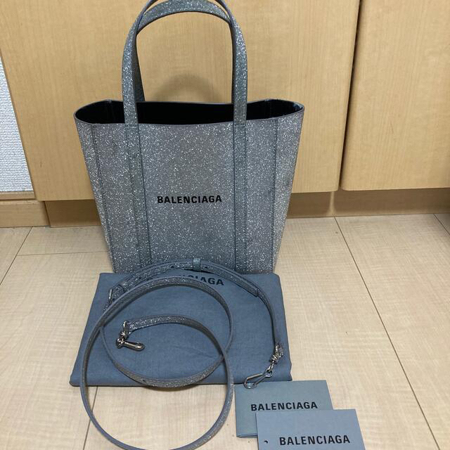 BALENCIAGAバレンシアガ★エブリデイトートバックxxsシルバーグリッター