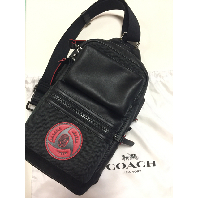 □□COACH コーチ キャンバス パック スムース レザー ボディバッグ F56135