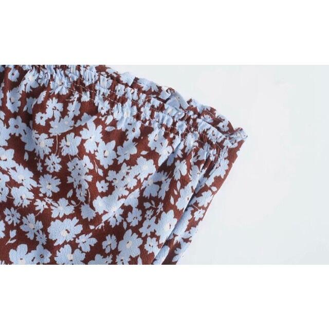 ZARA(ザラ)の🎐8月新作🍧5068◆レトロ フラワー 花柄 ドレープ タイトスカート  レディースのスカート(ひざ丈スカート)の商品写真