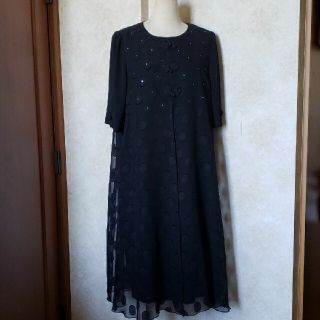 ビルダジュール(Ville dazur)の❤ダジュール❤フォーマルワンピース/体型カバー/13号/ブラックフォーマル(礼服/喪服)