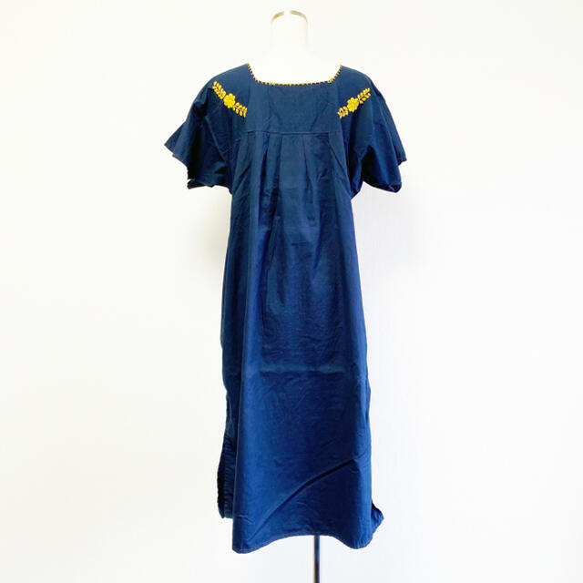 ▼ navy embroidery native one-piece ▼ 3