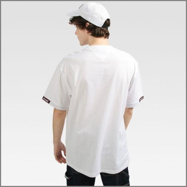 TOMMY HILFIGER(トミーヒルフィガー)の袖口がおしゃれなジャガードロゴカフスTシャツ ホワイトL メンズのトップス(Tシャツ/カットソー(半袖/袖なし))の商品写真