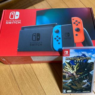 ニンテンドースイッチ(Nintendo Switch)の任天堂 スイッチ  中古品　モンスターハンターライズ　セット(家庭用ゲーム機本体)