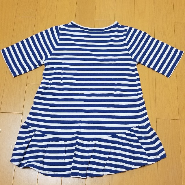 GU(ジーユー)のGU ボーダーワンピース 110 キッズ/ベビー/マタニティのキッズ服女の子用(90cm~)(ワンピース)の商品写真