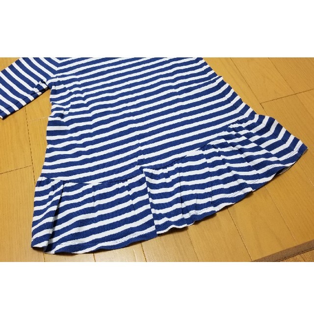 GU(ジーユー)のGU ボーダーワンピース 110 キッズ/ベビー/マタニティのキッズ服女の子用(90cm~)(ワンピース)の商品写真