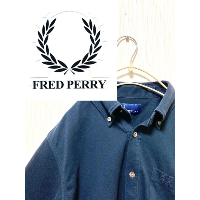 FRED PERRY(フレッドペリー)のヴィンテージFred Perry Made in Japan ネイビーポロシャツ メンズのトップス(ポロシャツ)の商品写真