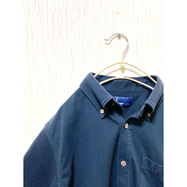 FRED PERRY(フレッドペリー)のヴィンテージFred Perry Made in Japan ネイビーポロシャツ メンズのトップス(ポロシャツ)の商品写真