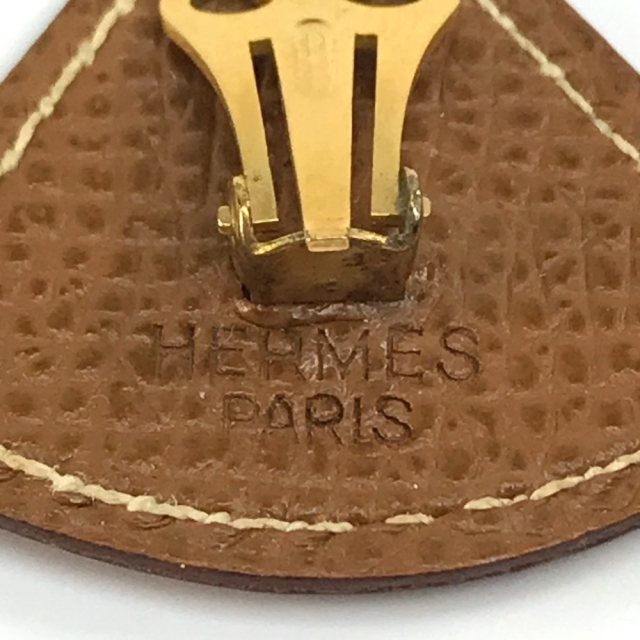 エルメス HERMES トライアングル 三角 扇形 アクセサリー クリップ式 イヤリング エプソン D□刻 ゴールド ブラウン