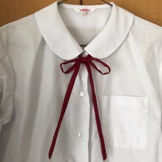 女子制服のリボン☆棒タイ☆エンジ☆中学高校ネクタイ☆使用感あり★送料無料★(ネクタイ)