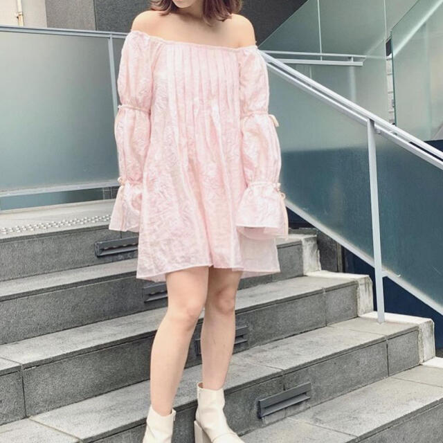 Honey mi Honey(ハニーミーハニー)のハニーミーハニー sheer jacquard tunic レディースのワンピース(ミニワンピース)の商品写真