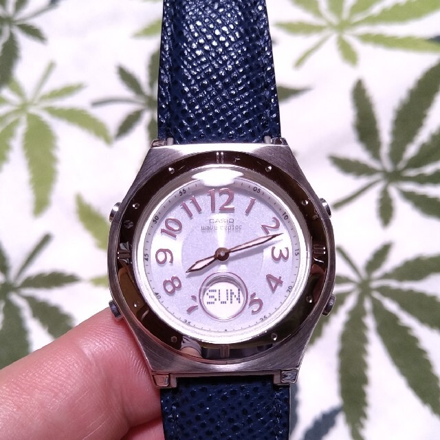 CASIO - 電波ソーラー 腕時計 ウェーブセプター lwa-m141 革バンド