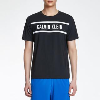 カルバンクライン(Calvin Klein)のCALVIN KLEIN ロゴ パネル Tシャツ ショートスリーブ ブラックS(Tシャツ/カットソー(半袖/袖なし))
