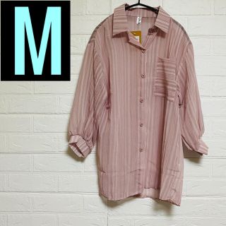 シフォンブラウス/UVケアトップス　ピンク【Mサイズ】(シャツ/ブラウス(長袖/七分))