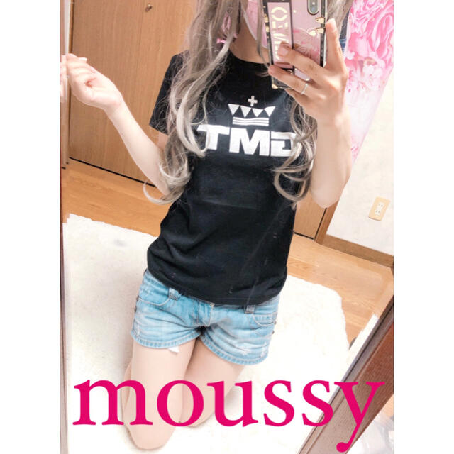 moussy(マウジー)の3866.moussy 胸元英文字ロゴプリント Tシャツ レディースのトップス(Tシャツ(半袖/袖なし))の商品写真