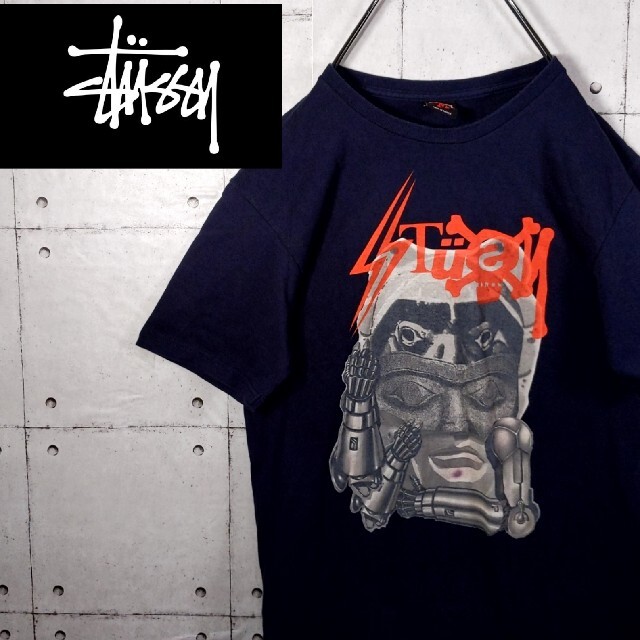 STUSSY(ステューシー)の【希少】STUSSY ステューシー レアデザイン Tシャツ  ゆるダボ メンズM メンズのトップス(Tシャツ/カットソー(半袖/袖なし))の商品写真