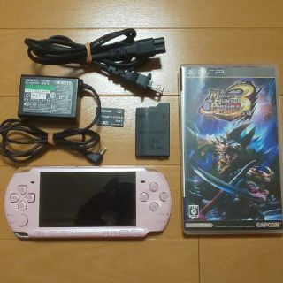 プレイステーションポータブル(PlayStation Portable)の（管05）PSP-3000（ピンク、修理品）すぐ遊べるセット(携帯用ゲーム機本体)