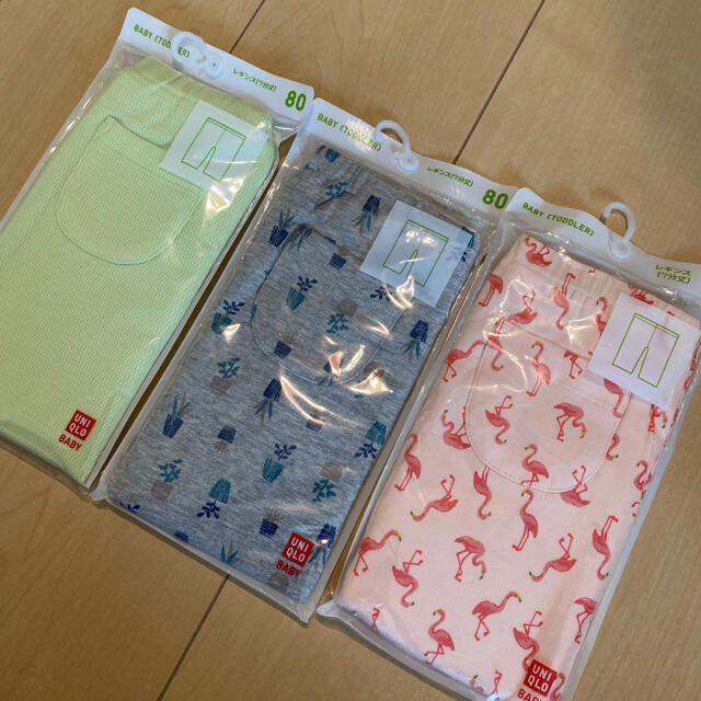 UNIQLO(ユニクロ)の☆新品 未使用 ユニクロ 80cmレギンス まとめ売り☆ キッズ/ベビー/マタニティのベビー服(~85cm)(パンツ)の商品写真