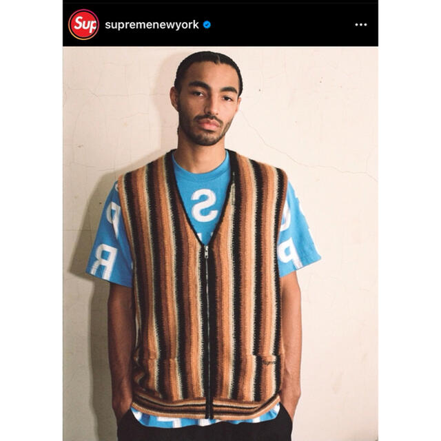 最安値! Supreme Stripe Sweater Vest | フリマアプリ ラクマ